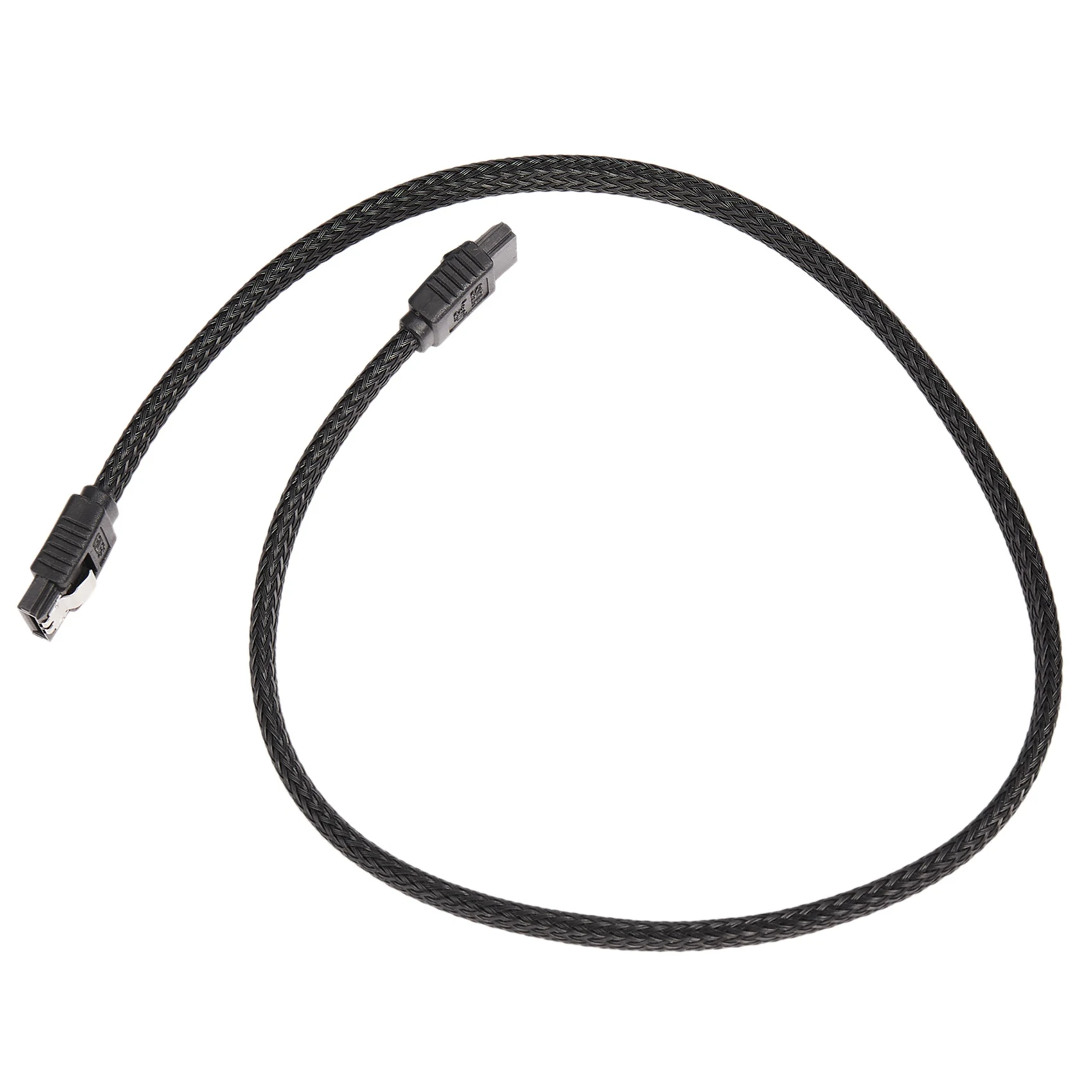 كابل بيانات جديد 3C-50CM 3.0 III SATA3 7pin 6 جيجابايت/ثانية كابلات SSD HDD سلك بيانات القرص الصلب مع إصدار مميز بأكمام من النايلون (أسود)