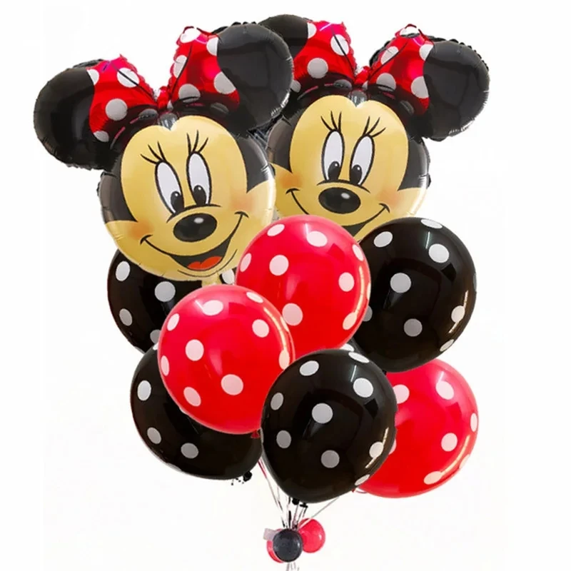 12Pcs Disney Mickey Minnie Mouse Party Balloons Mickey Balloon Baby Shower Birthday Party Decorations Kids Classic Toys Air Gift