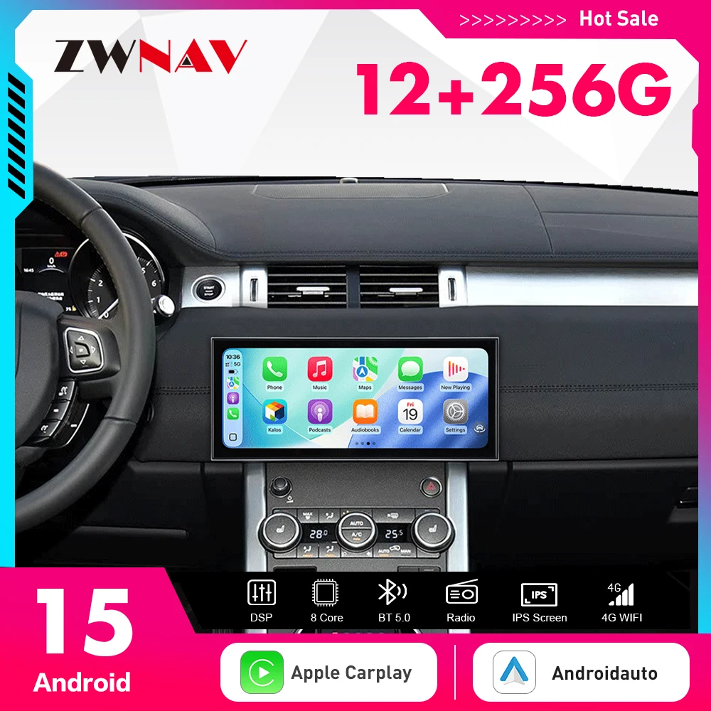 

15,8-дюймовый автомобильный радиоприемник с Android 15, CarPlay, сенсорным экраном для Land Rover Evoque 2016-2018, GPS-навигация, мультимедийный проигрыватель, головное устройство