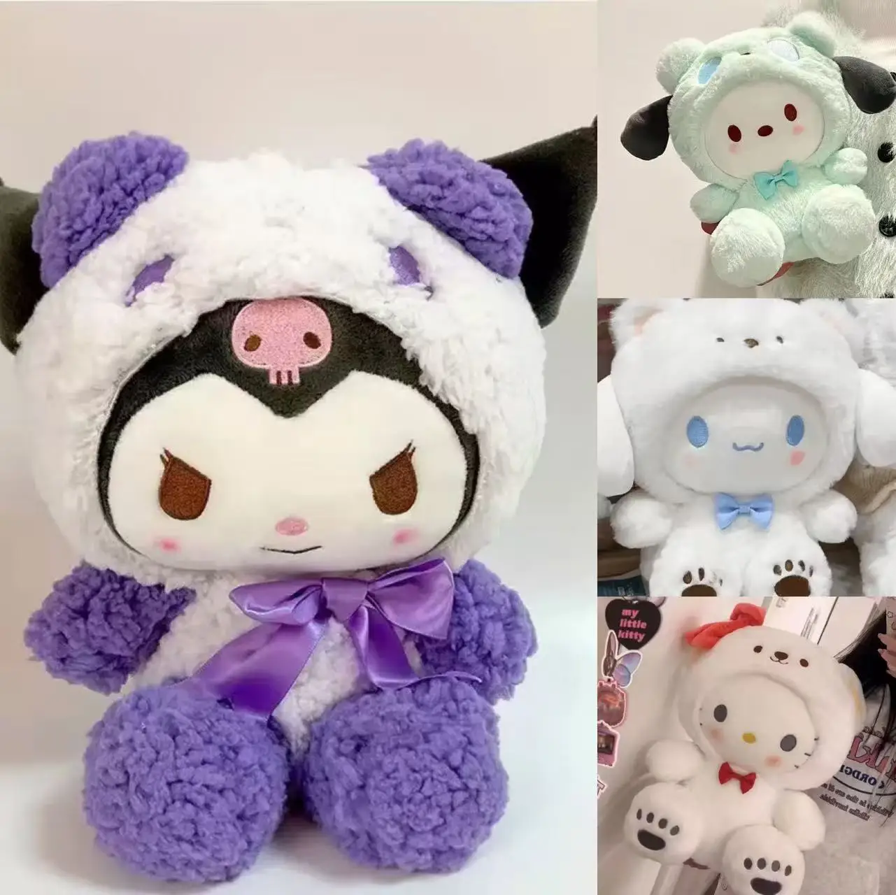 

HOT Kawaii 25cm Sanrio Plush Toy Jade Dog Kuromi Dressing Doll Doll Plush Toy Stuffed Animal Patung Dolls Birthday Gift