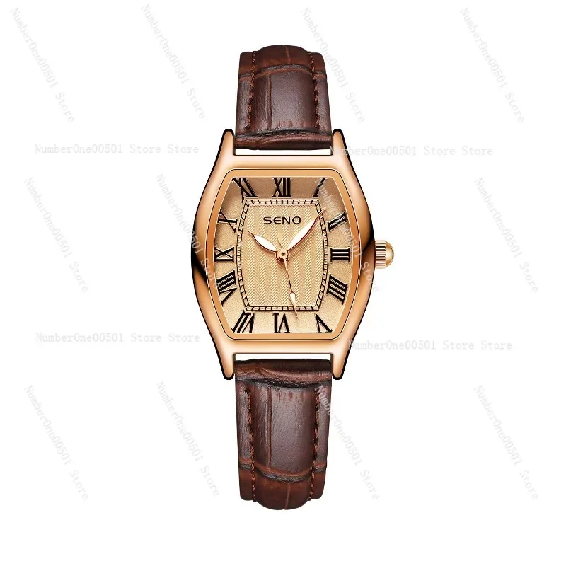 

Женские часы из сплава из искусственной кожи OEM ODM, женский ремень, водонепроницаемые, маленькие кварцевые часы с винной бочкой