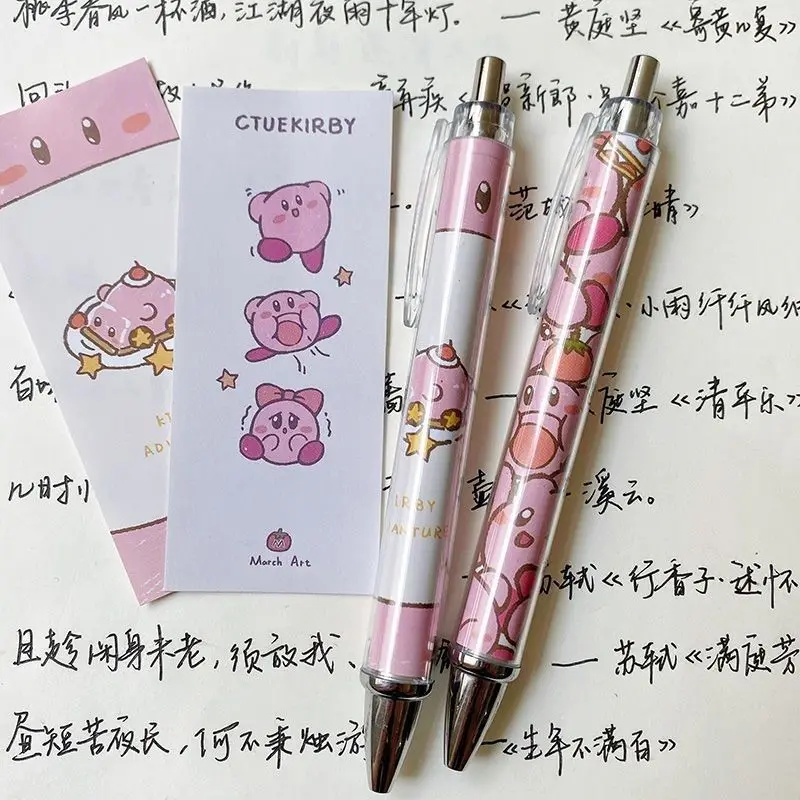 Kirby Neutral Pen Cute Student Exam Pen Quick-Dry Brush Writing Pen 0.5 Black Click Pen Cartoon Fun Gift for Friends Rewards - view 6