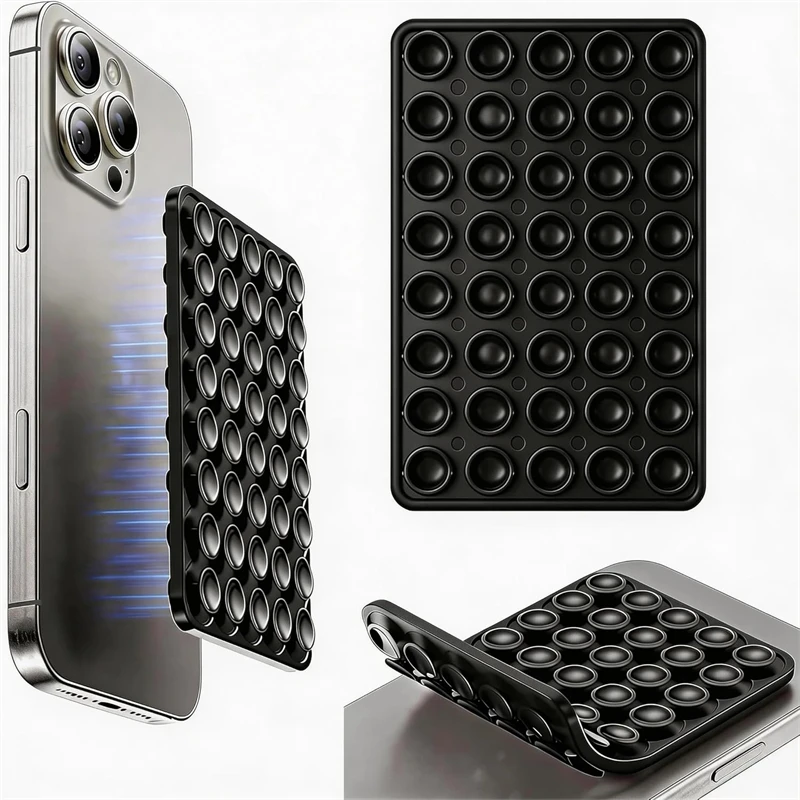 Doppelseitige Silikon-Saughalterung Hülle für iPhone Air 17 16 E 15 13 11 Pro Max 14 Plus 12 Mini 17E iPhone Cover Zubehör