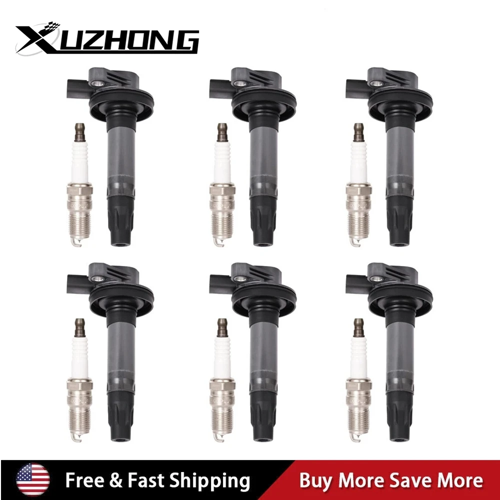 

6 spark plugs and Ignition coil packs UF553 For Ford Edge Mustang Lincoln Mazda