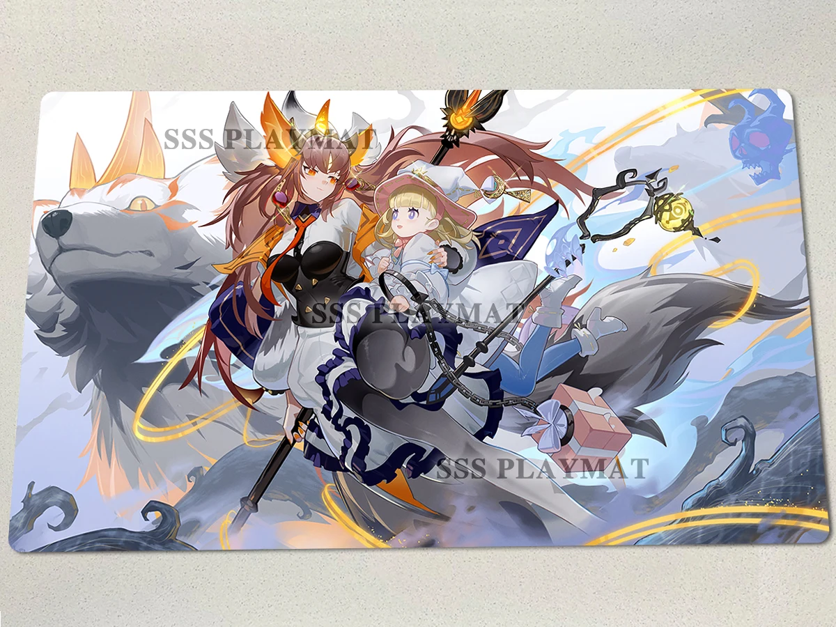 

YuGiOh Playmat Silvy of The White Forest TCG Mat Elzette CCG Board Game Pad Trading Card Game Mat Rubber Mousepad Zones Free Bag