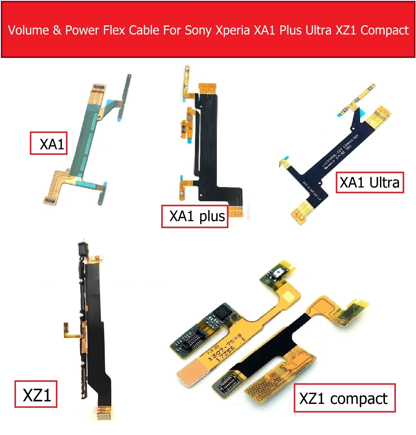 Power & Volume Flex Cable For Sony Xperia XA1/XA1 Plus/XA1 Ultra/XZ1/XZ1 Compact Main Side key Switch Button Flex Ribbon Repair