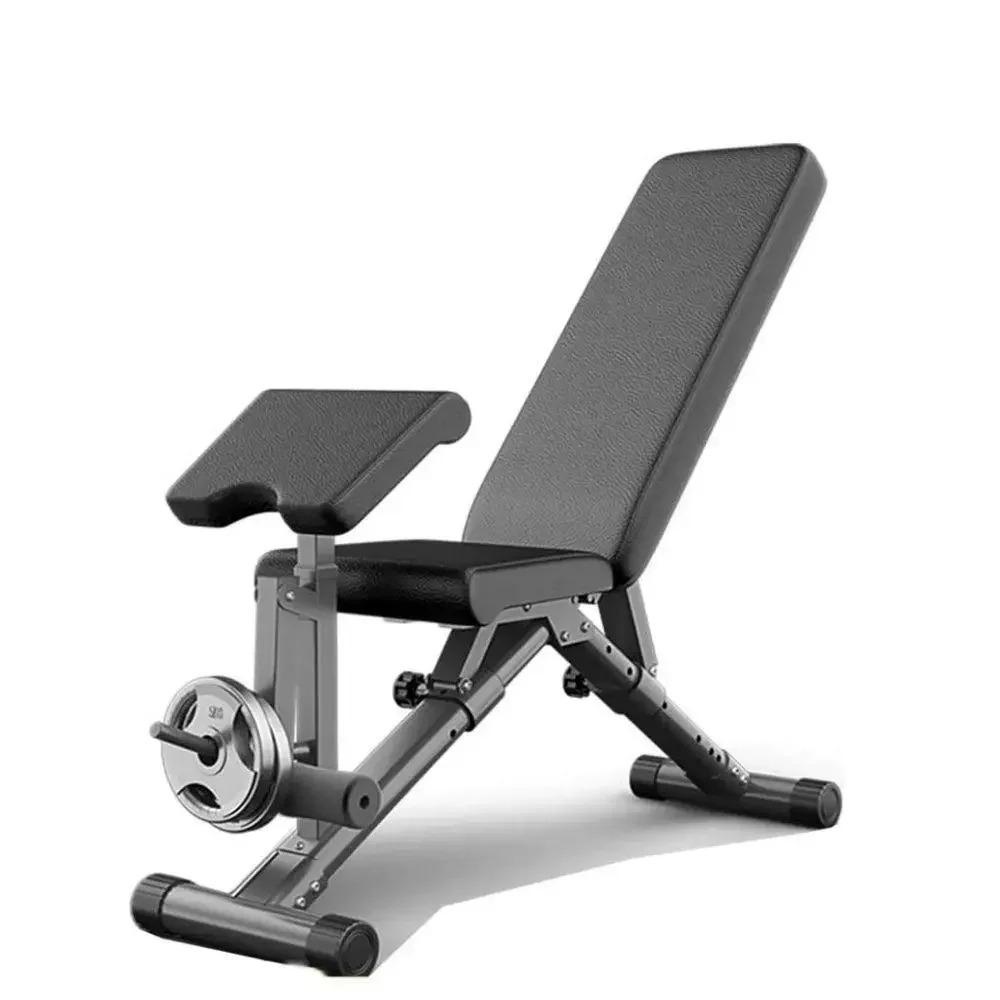 Adjustable Folding Weight Bench Home Use Foldable Steel Roman Chair Squat Rack Dumbbell Plate Rack
