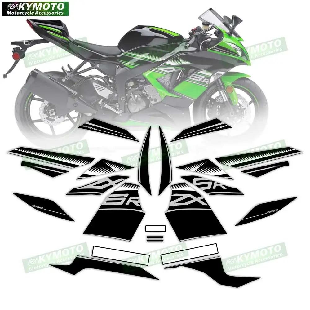 For ZX-6R ZX6R 636 2013 2014 2015 2016 2017 2018 motorcycle accessories fairing reflective stickers full vehicle kit decoration view 5