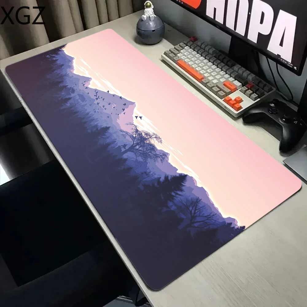 XXL Deep forest firewatch Laptop Gamer Mousepad Gaming Mouse Pad Large rug Locking Edge Keyboard 70x30cm Desk Mat for CSGO LOL