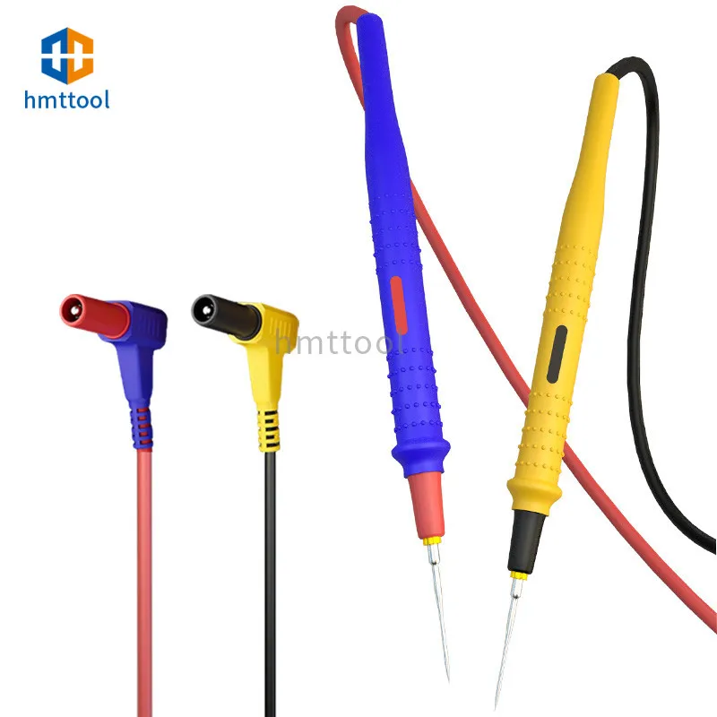 SFD234 Multimeter Test Probes Stainless Steel Extra-Sharp Pointed Tips Anti-Freezing & Anti-Scald Soft Silicone Wires