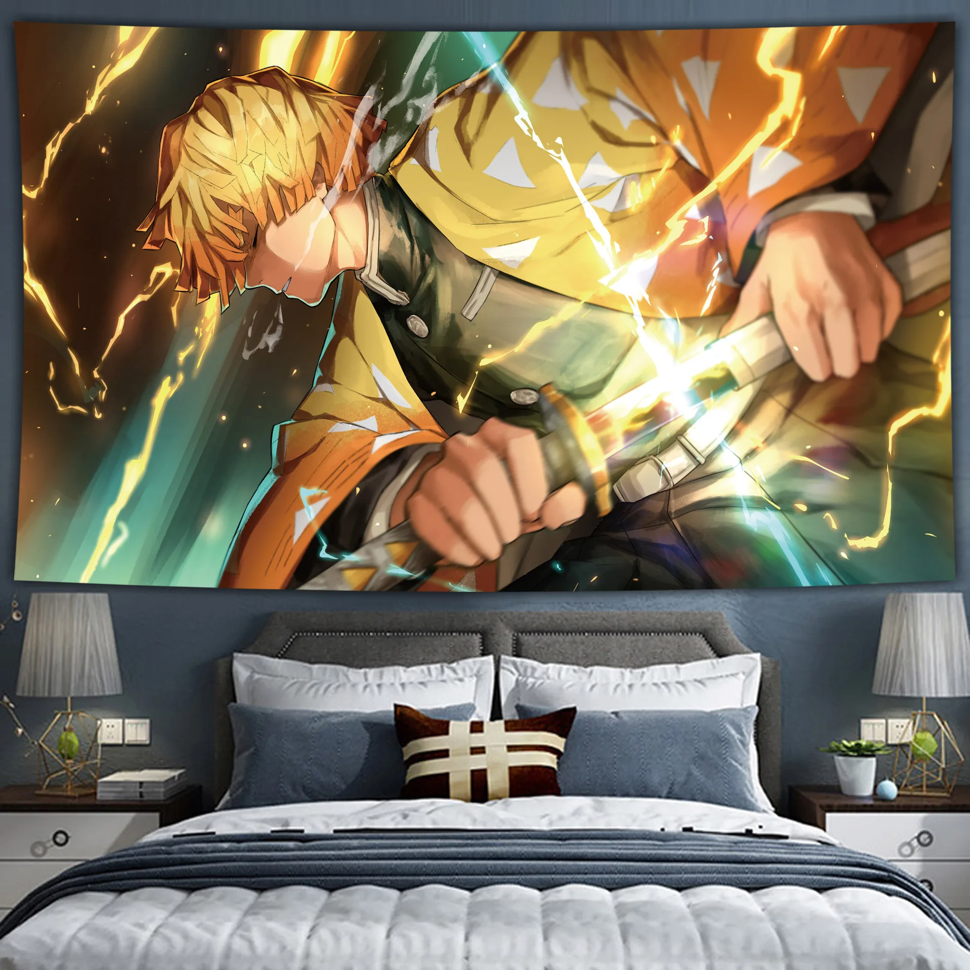Japanese Anime Demon Poster Tapestry Home Decoration Wall Art Tapestries Room Decor Dormitory Cloth Gift Wall Hanging Fabric