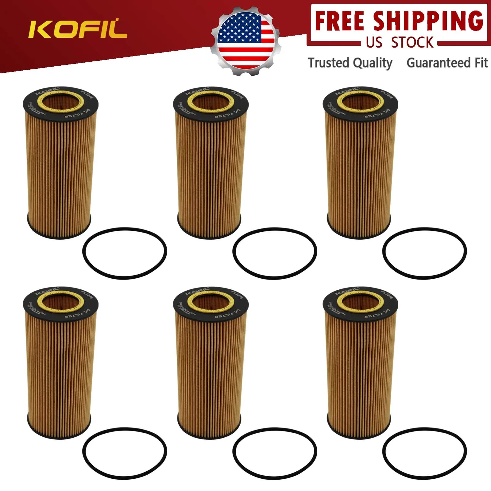 

6 шт. FL2016 масляный фильтр для дизельного двигателя F250 F350 E350 E450 Super Duty Excursion E350 Club Wagon 6,0 л/6,4 л Powerstroke