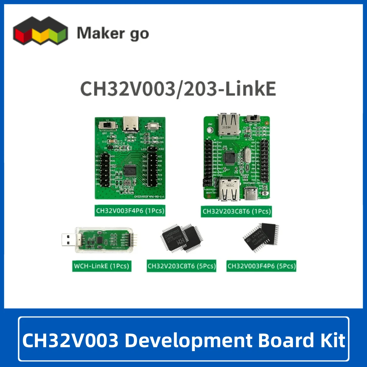 Ch32v003 Development Board Kit Ch32v203 Evaluatiebord 32-Bit Algemene RISC-V Mcu Functionele Applicatie-Evaluatie