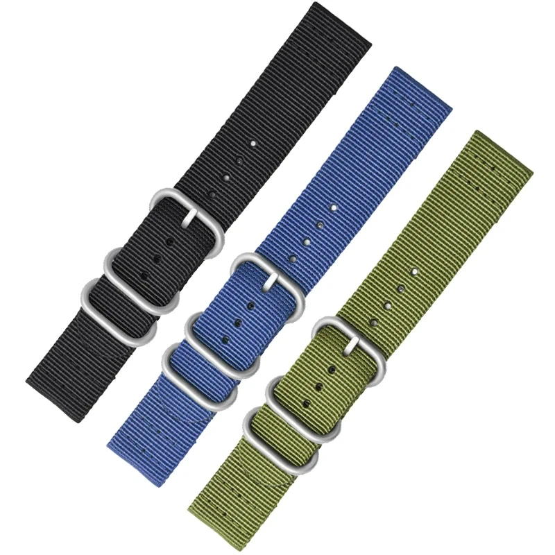 Nylon watchband 18mm 20mm 22mm 24mm 26mm black blue army green strap for men\'s outdoor sports canvas bracelet Give tool