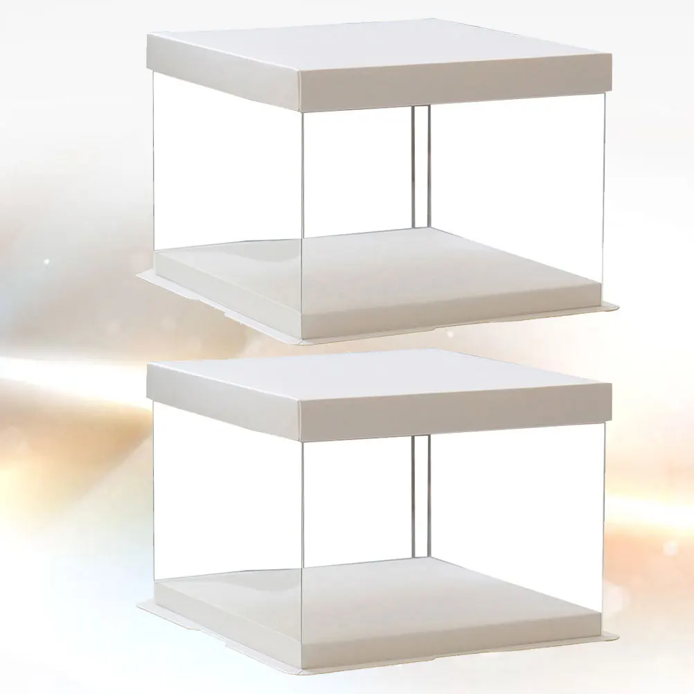 Clear 12inch Plastic Cake Box Transparent Birthday Dessert Container Storage Tote Bakery Packaging 1Pc