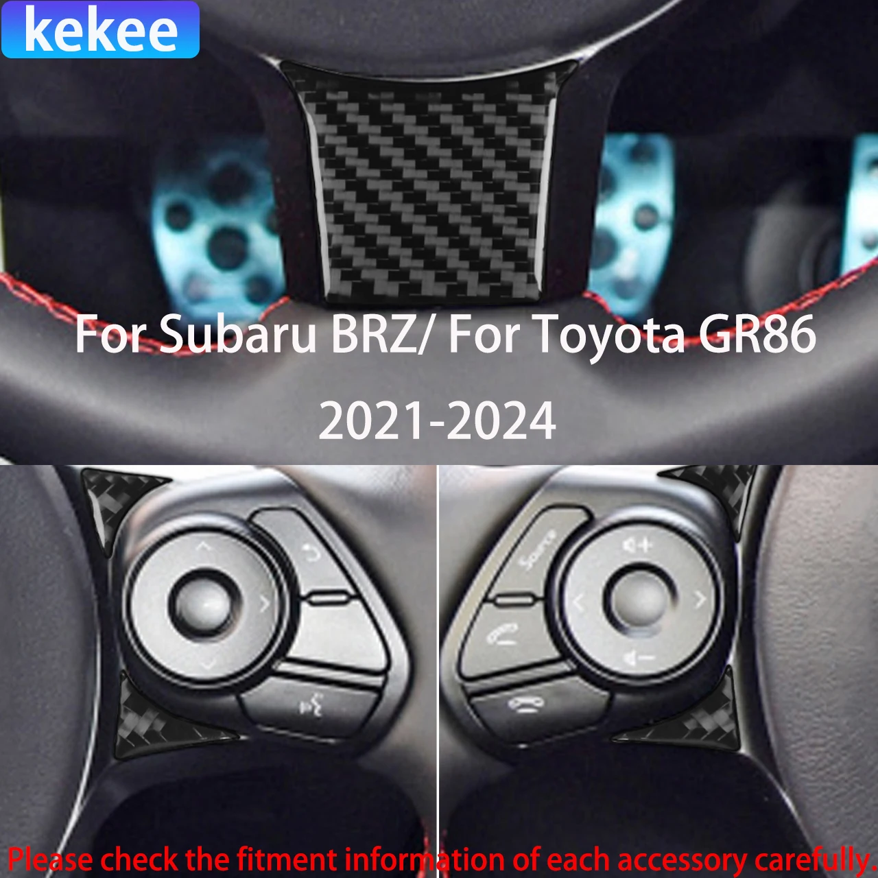 

For Subaru BRZ/ For Toyota GR86 2021-up Carbon Fiber Decal Car Driving Buttons Interior Decorative Stickers