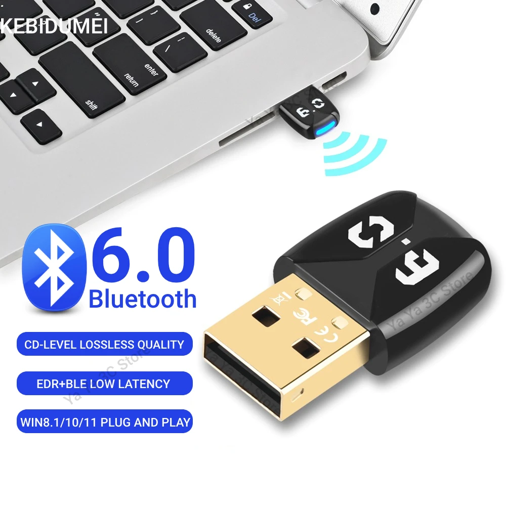 

Bluetooth 6.0 Adapter USB Bluetooth 5.3 for PC Dongle Adaptador Wireless Mouse Keyborad Music Audio Receiver USB Transmitter