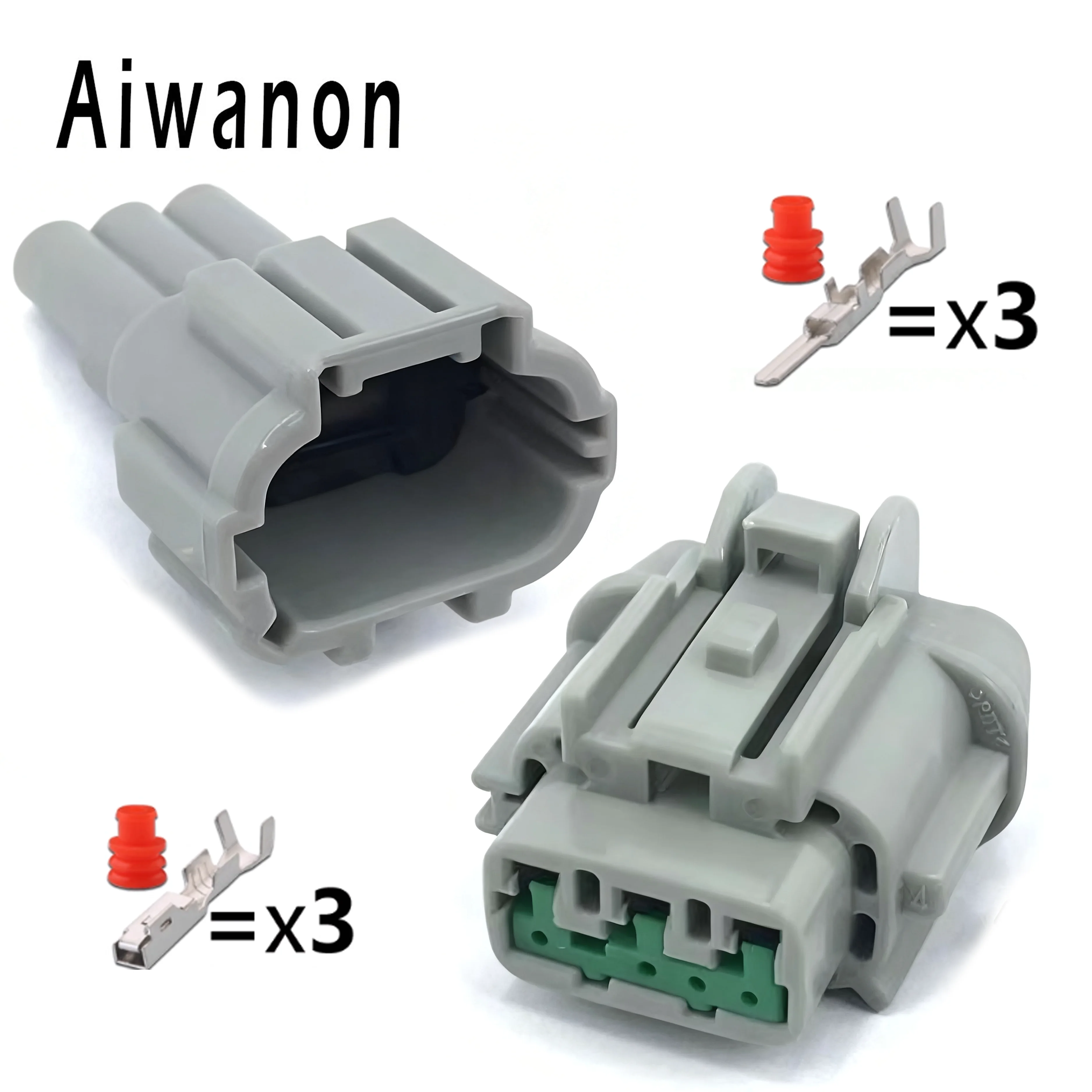 

1 Set 3 Pin Car Headlamp Light Taillight Electrical Connectors Waterproof Female Male Plug for Nissan 6185-0869 6188-0556