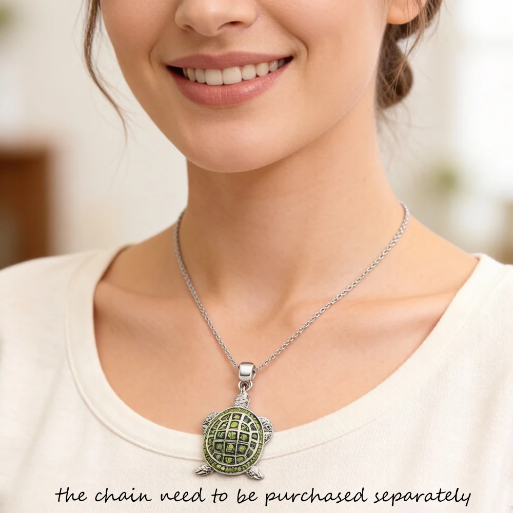 Pendant Green Turtle Large Brand New Fashion Jewelry Europe Accessories 925 Sterling Silver Gift For Woman Men