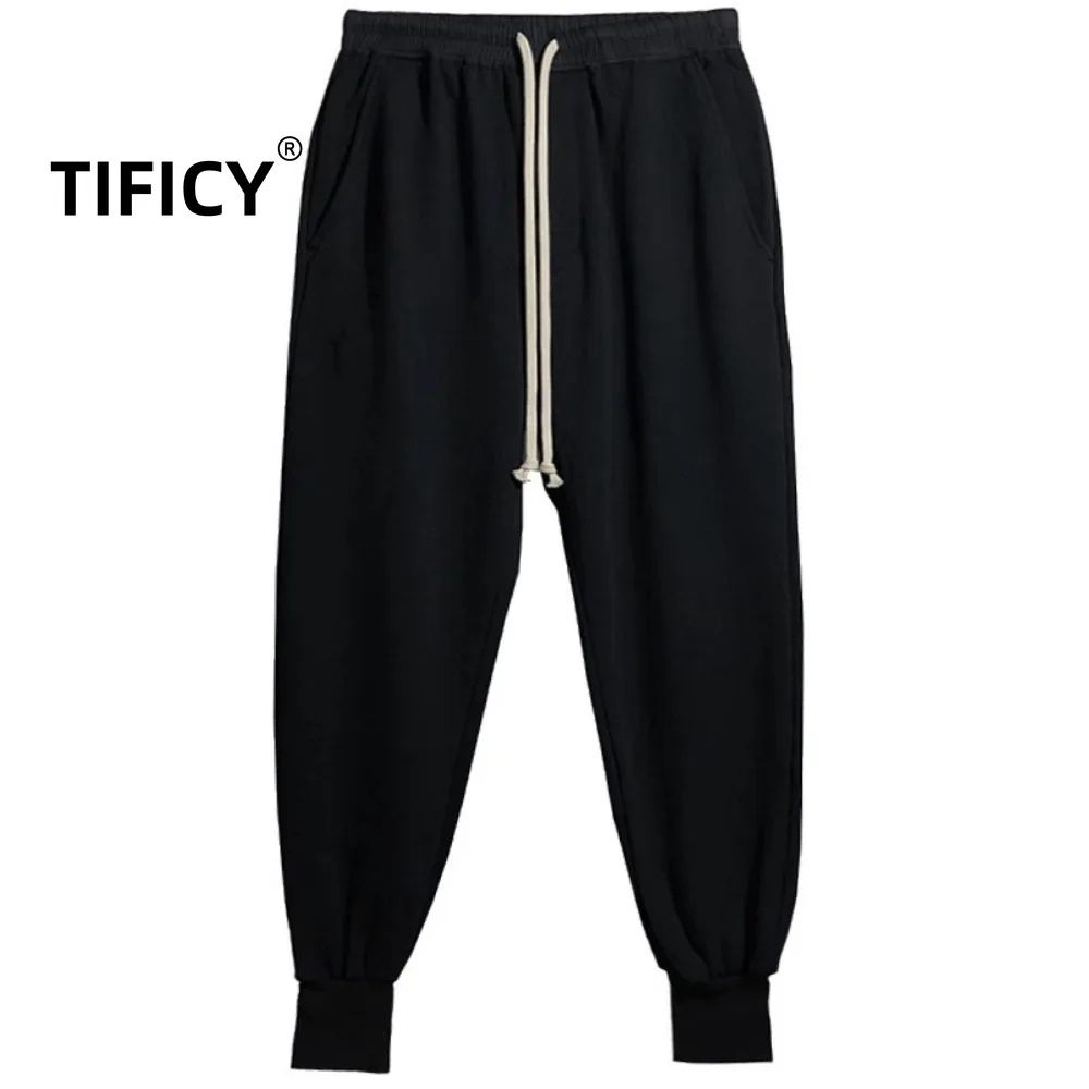 High Street 360g Pure Cotton Looped Normal Crotch Leg Pants Men's Spring Autumn Winter Fashionable Sports and Casual Pants