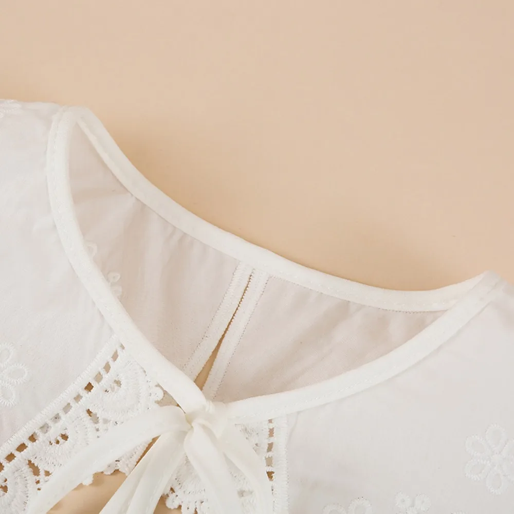 Lace Ruffled Trim Fake Collar Lolita Jacquard Double Layer Ruffles Shawl Wrap Clothes Accessory Shoulder Wrap Women