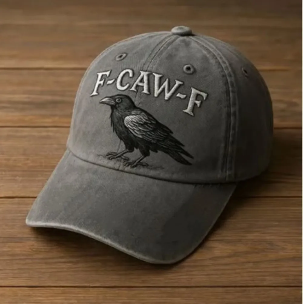 New F-Caw-F Crow Hat Soft Washed Baseball Vintage Hat Black Bird  Caps