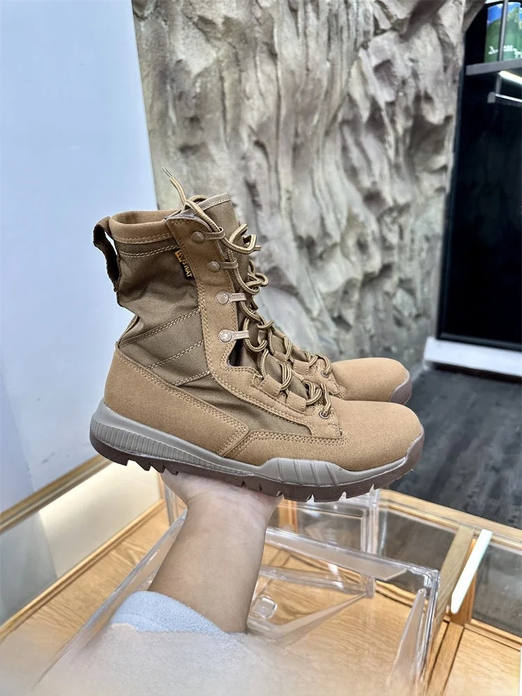 

Men's Tactical Boots Desert Outdoor Full Terrain Workwear Boots Casual Low Top Shoes with Laces Warm round Toe
