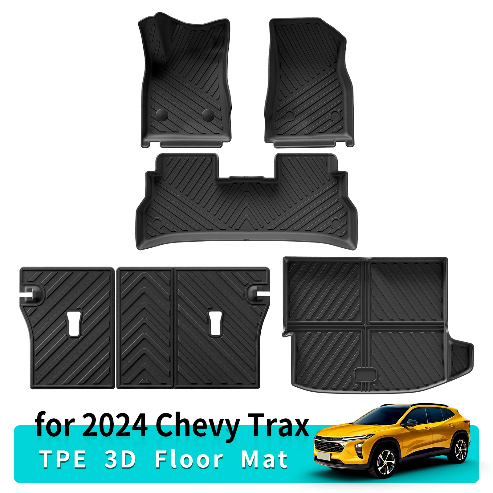 

for Chevy Chevrolet Trax 2024 2025 3D TPE Car Floor Mats Cargo Liner Trunk/Backrest Mat All-Weather Accessiories Left Rudder