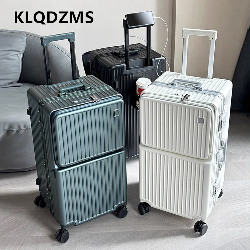 KLQDZMS Laptop Luggage Front Opening Aluminum Frame Trolley Case 26