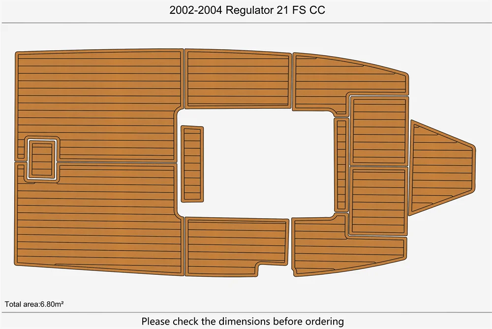 Eva foam Fuax teak seadek marine floor For 2002-2004 Regulator 21 FS CC Cockpit 1/4