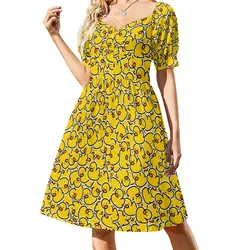 Conjunto de vestido de pato de goma amarillo para mujer, traje holgado, elegante, Verano