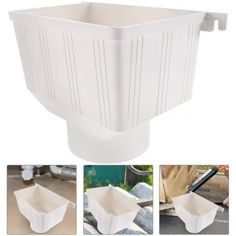 PVC 배수관 액세서리 처마 빗물 Downspout 깔때기 버킷 상자 수집 시스템 정밀 제조 누출 없음