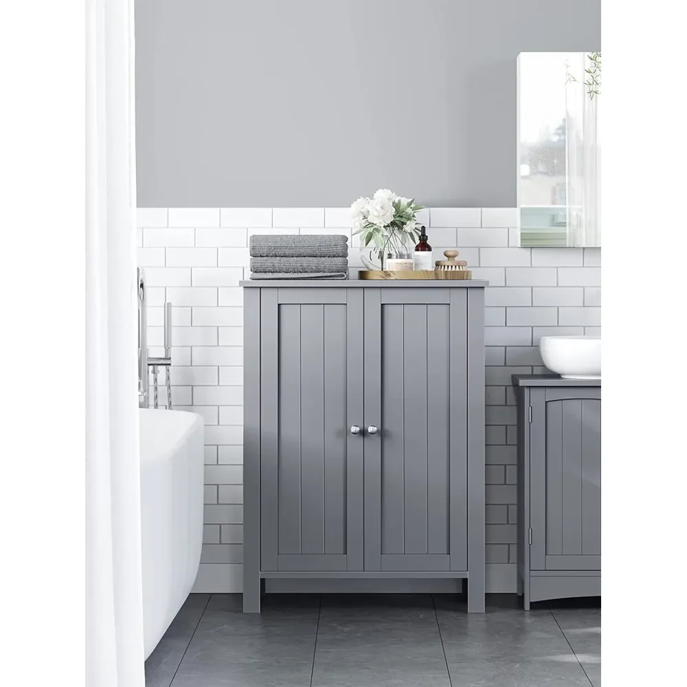 

Bathroom Floor Storage Cabinet, Bathroom Storage Unit With 2 Adjustable Shelves, Bathroom Cabinet Freestanding, 11.8 X 23.6 X 3