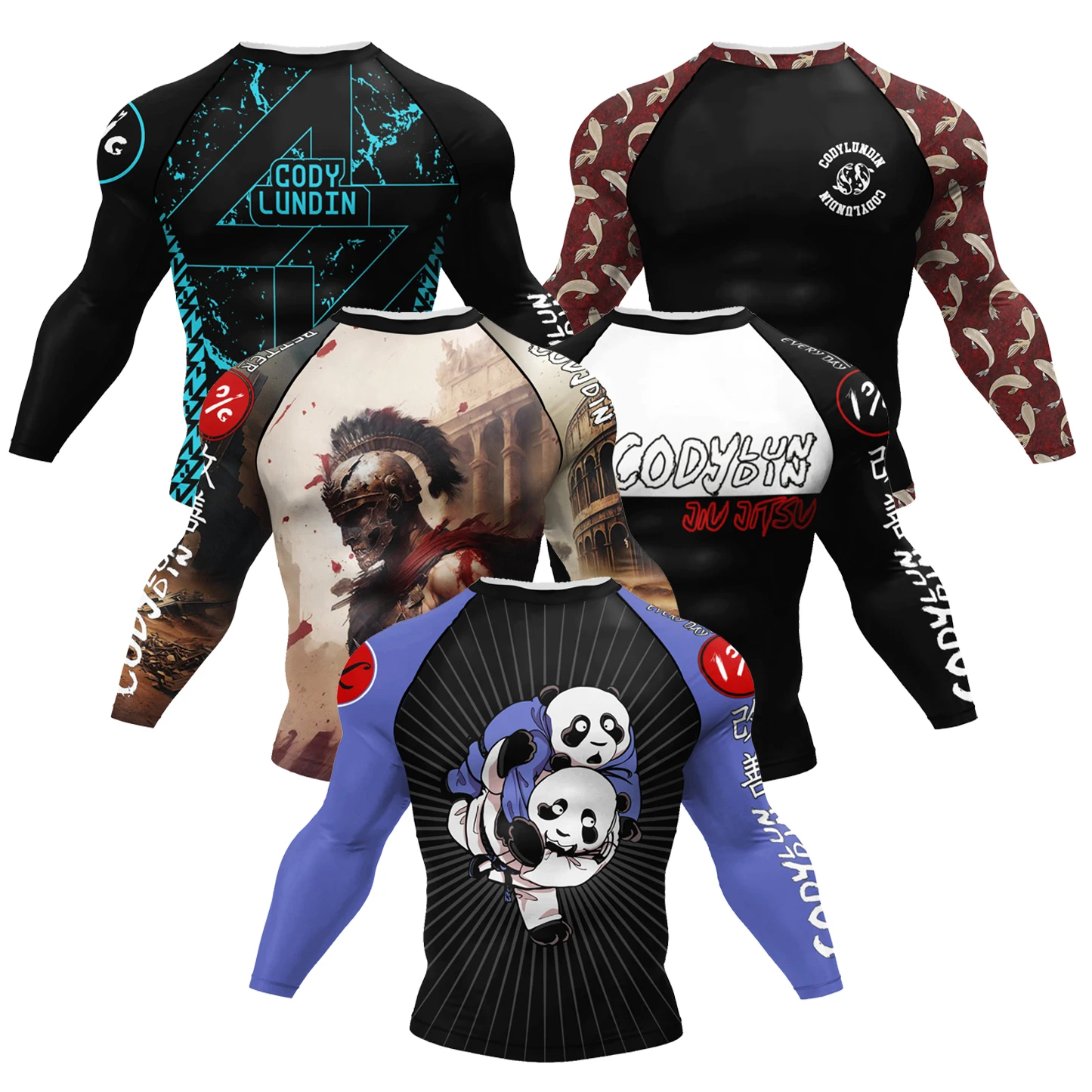 Cody Lundin Men  Jiu jitsu BJJ Rashguard No Gi T-Shirt Sun Protection Shirt Long Sleeve For Running Custom Grappling Rash Guard