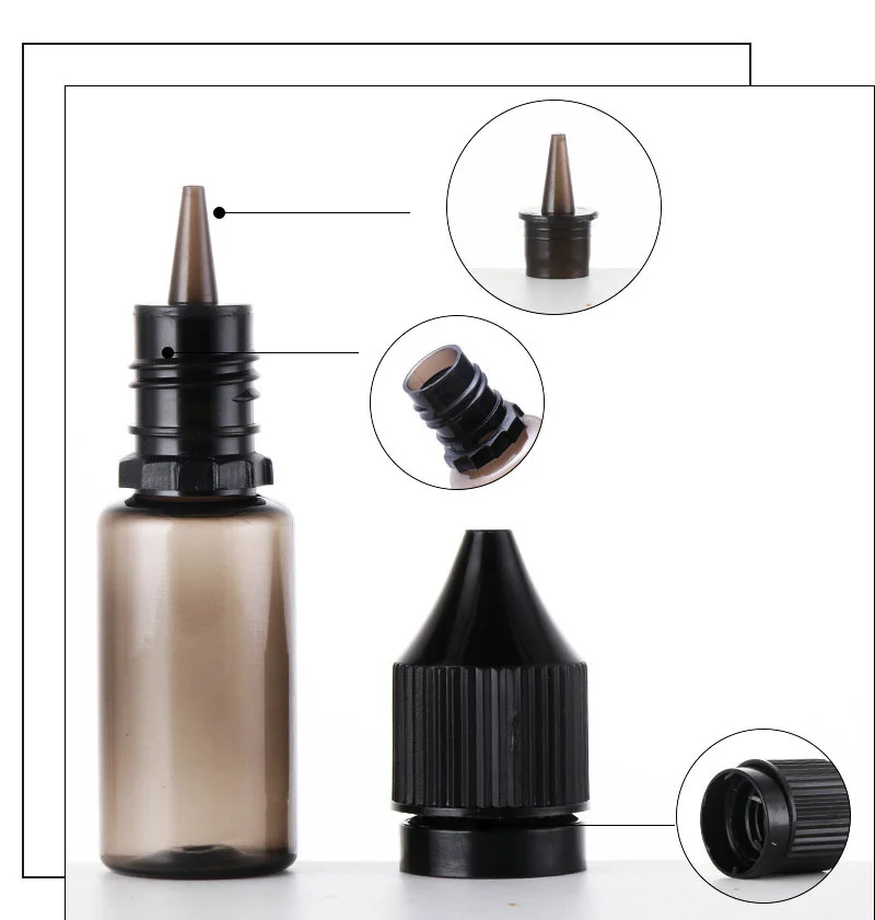 10ml-120ml Black PET Plastic Empty Vape Oil Dropper Bottles Long Tip Cap E Liquid E Juice Eye Clear Water Squeeze Sample Vials