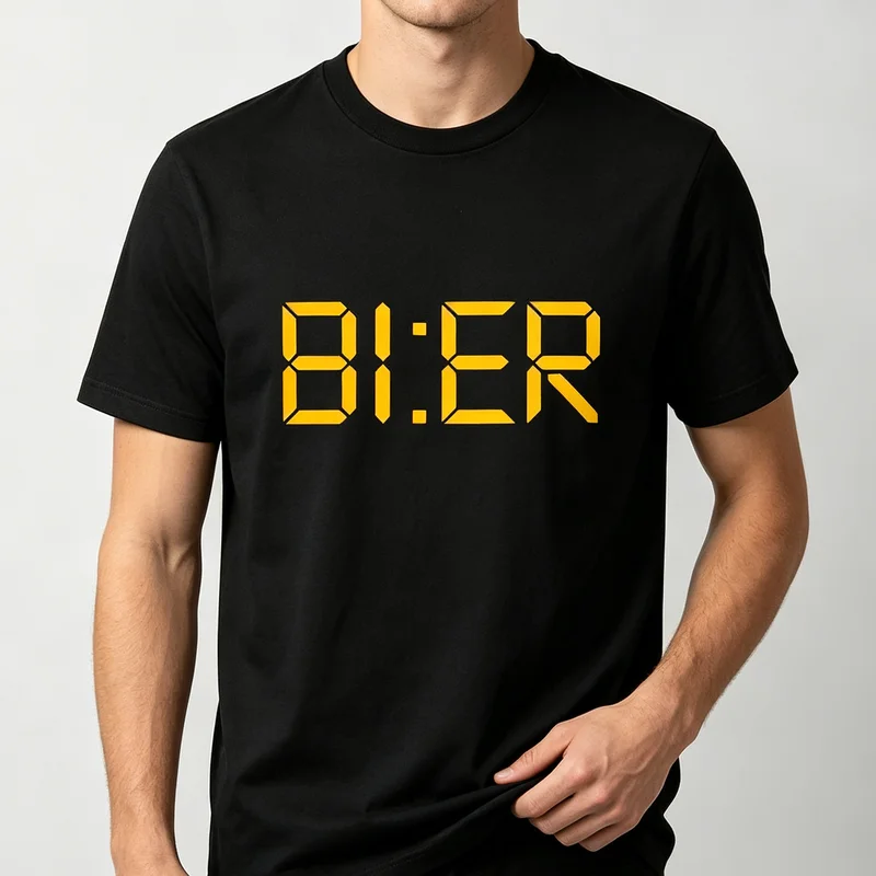Футболка с цифровым шрифтом Bier, желтая, с принтом цифр и букв, для мужчин и женщин, повседневная, хлопковая, уличная одежда, забавная, модная, для ежедневной носки