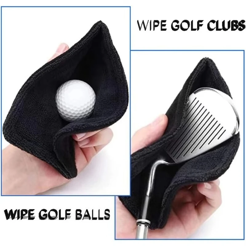 3pcs Golf Ball Towel with Snap Hook,Microfiber Amphibian Wet Dry,for Golf Bag Course Exercise Gym,Golf Ball Cleaner Accessories - view 2