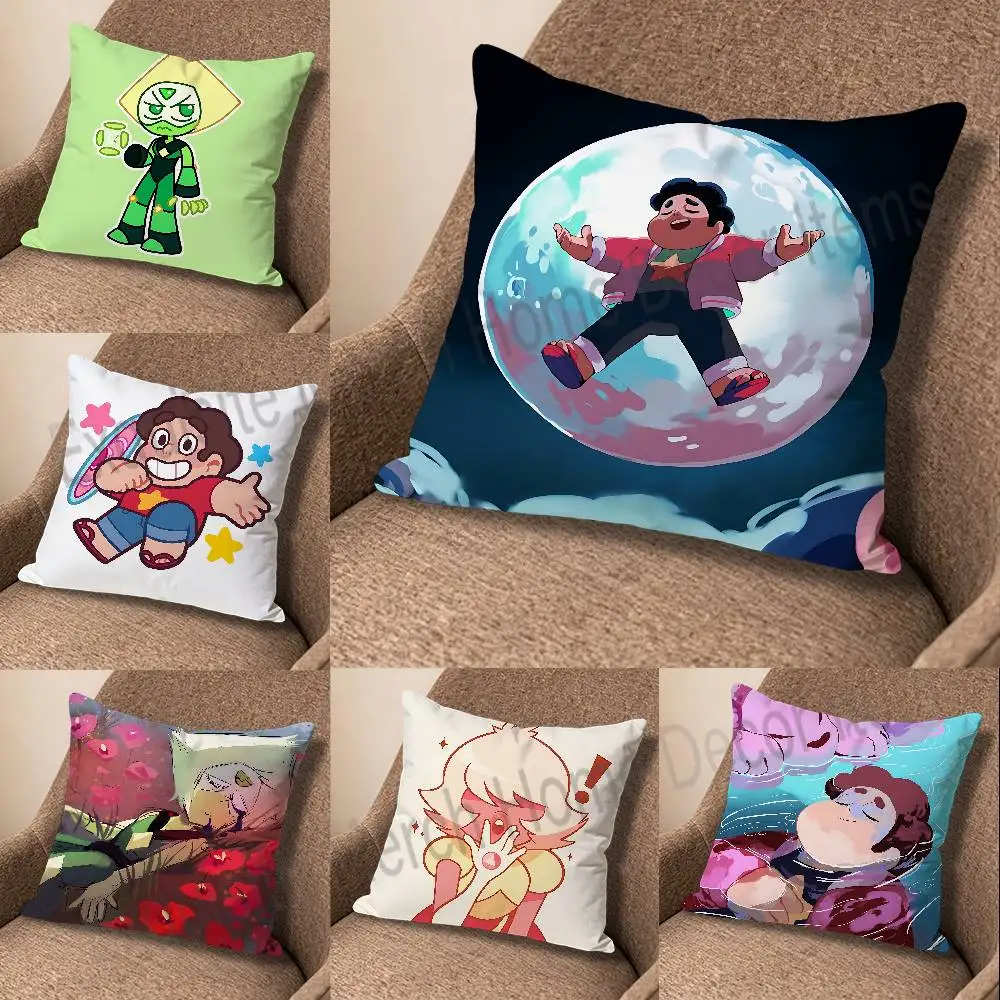 Cartoon S-Steven U-Universe Anime Celebrity Merchandise All-Match Printed Pillow Case Sofa Car Office Room Decoration Protector