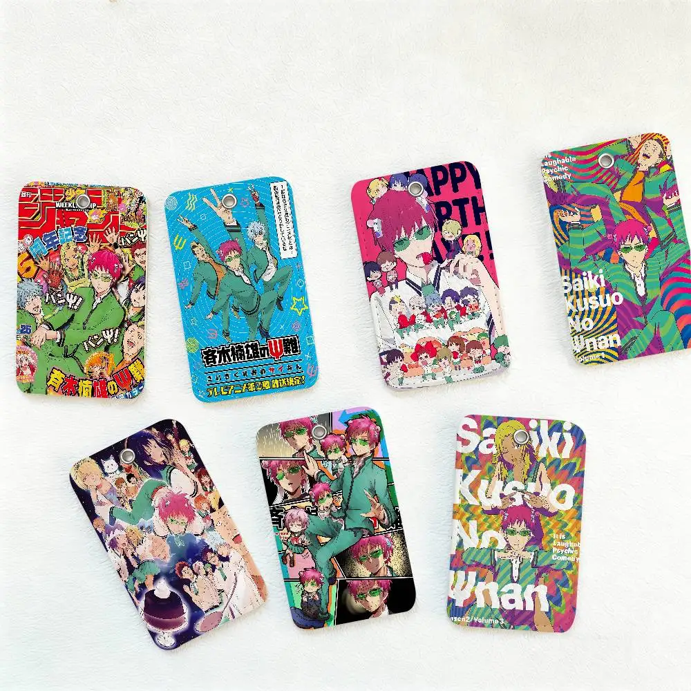 The Disastrous Life of Saik Rectangle ID Card Case Keychain Access Card Bag Key Tag Ring Leather Card Holder Key Ring Access