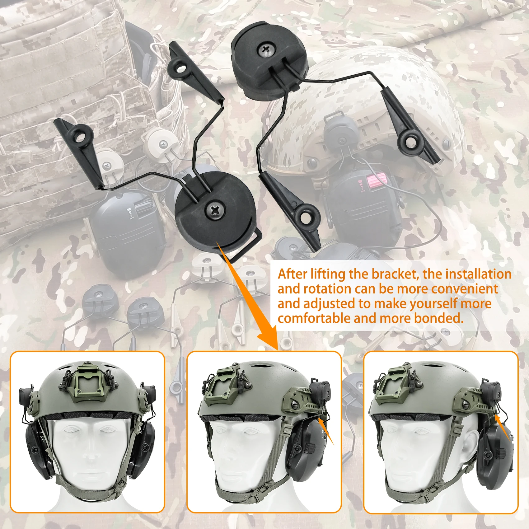 

Hearangel Tactical Headset Accessories ARC Rail Adapters for Walkers Electronic Earmuffs Hearing Protection Shooting Headphone