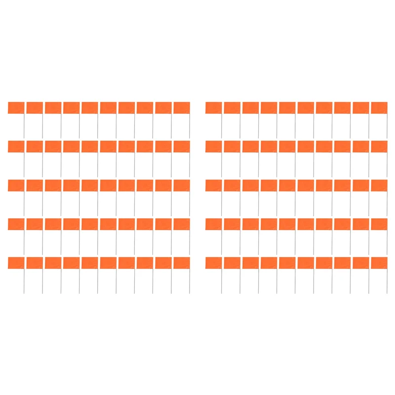 

Упаковка маркировочных флагов ABUH-100Pack, оранжевые флаги для двора 15X4x5 дюймов, флаги для маркеров, маркеры для флаконов для газонов, флаги для орошения, пейзажные флаги