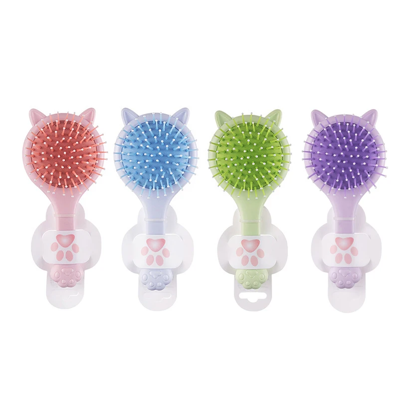 Mini Cat Ear Air Bag Comb With Makeup Mirror Air Cushion Comb Head Massage Cartoon Hairdressing Girls Gift Health Care Beauty