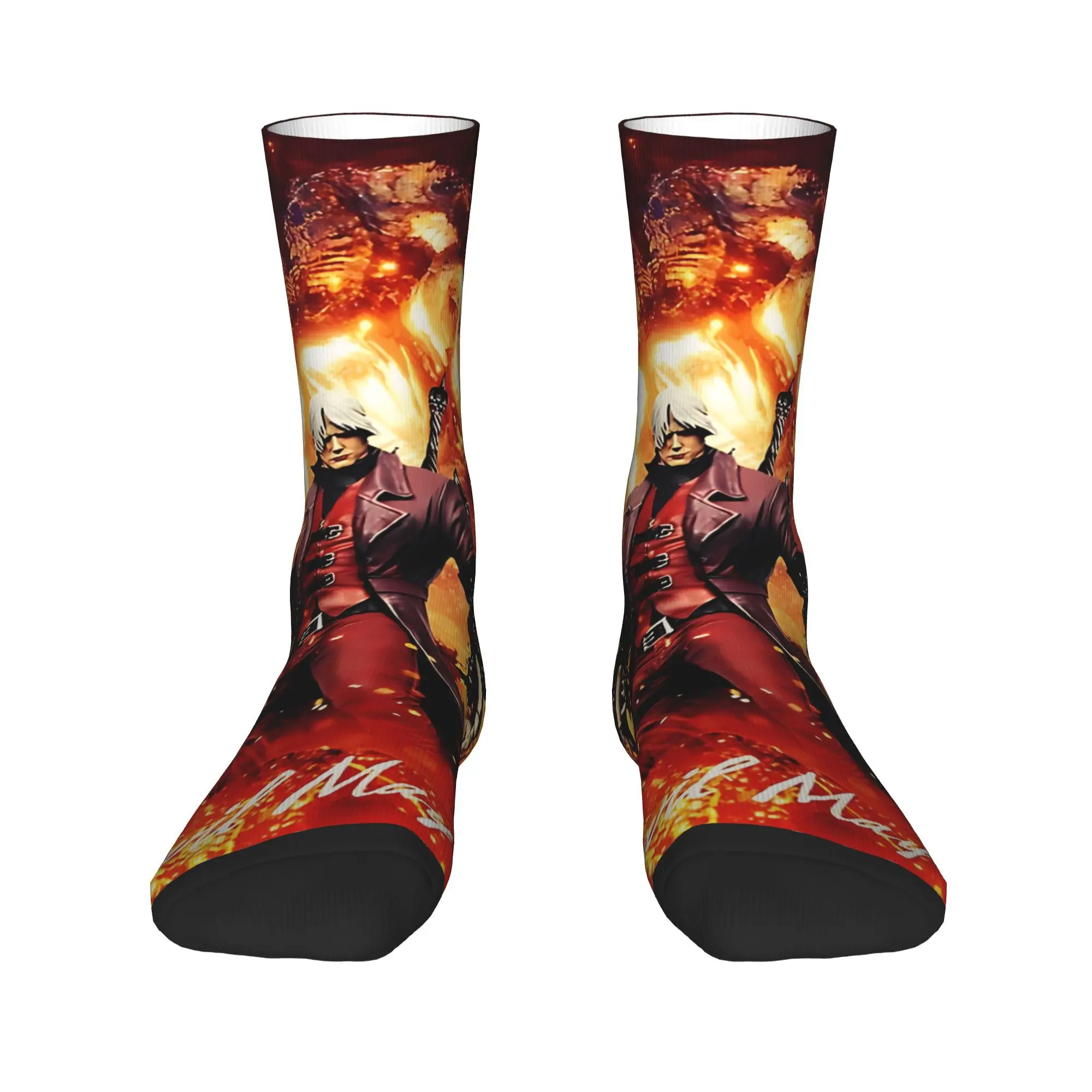 Devil May Cry 5 Dante Socks  Custom Stockings Anti Slip Men Socks Quality Spring Harajuku Cycling Socks