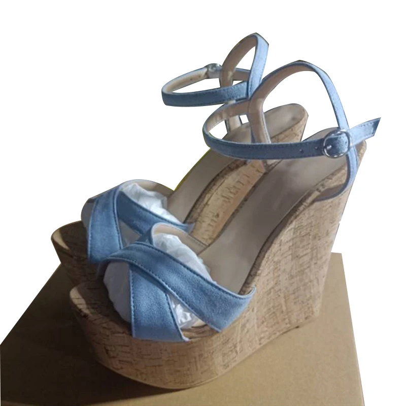 

SHOFOO Elegant women's high-heeled sandals. About 15 centimeters heel height. Summer women's shoes. Wedge heel. Platform sandals