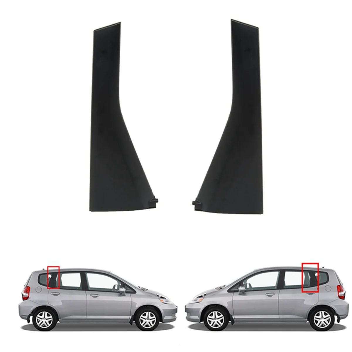 Rear Door Outer Pillar Garnish Trim Panel Window C Pillar Cover for Honda Fit Jazz GD1 GD3 72721-SAG-H00 72761-SAG-H00