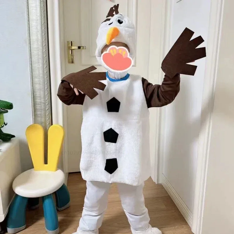 

FC6Halloween Children's Cute Snow Treasure Cosplay Costumes, Ice and Snow Animation Role-playing Snowman Clothes@FC8！