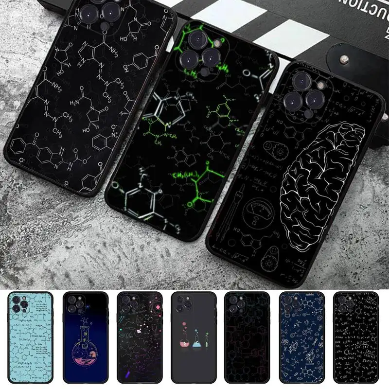 Science Chemistry Formulas Phone Case Silicone Soft For iphone 14 13 12 11 Pro Mini XS MAX 8 7 6 Plus X 2020 XR Shell