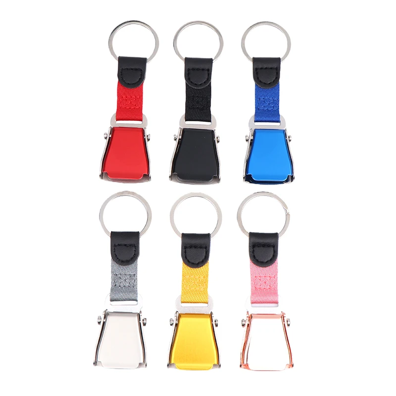 1PCS Mini Safety Seatbelt Plane Buckle Keychain Strap Key Chain For Flight Keyes Airplane Airline Small Aviation Gifts Seat Belt