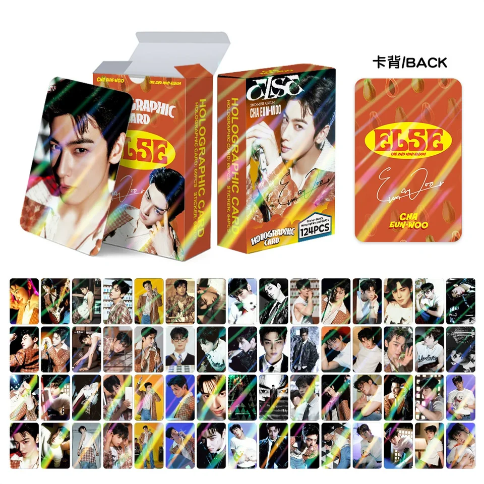 124Pcs/Set Cha Eunwoo Album ELSE Laser Lomo Cards - Korean Idol