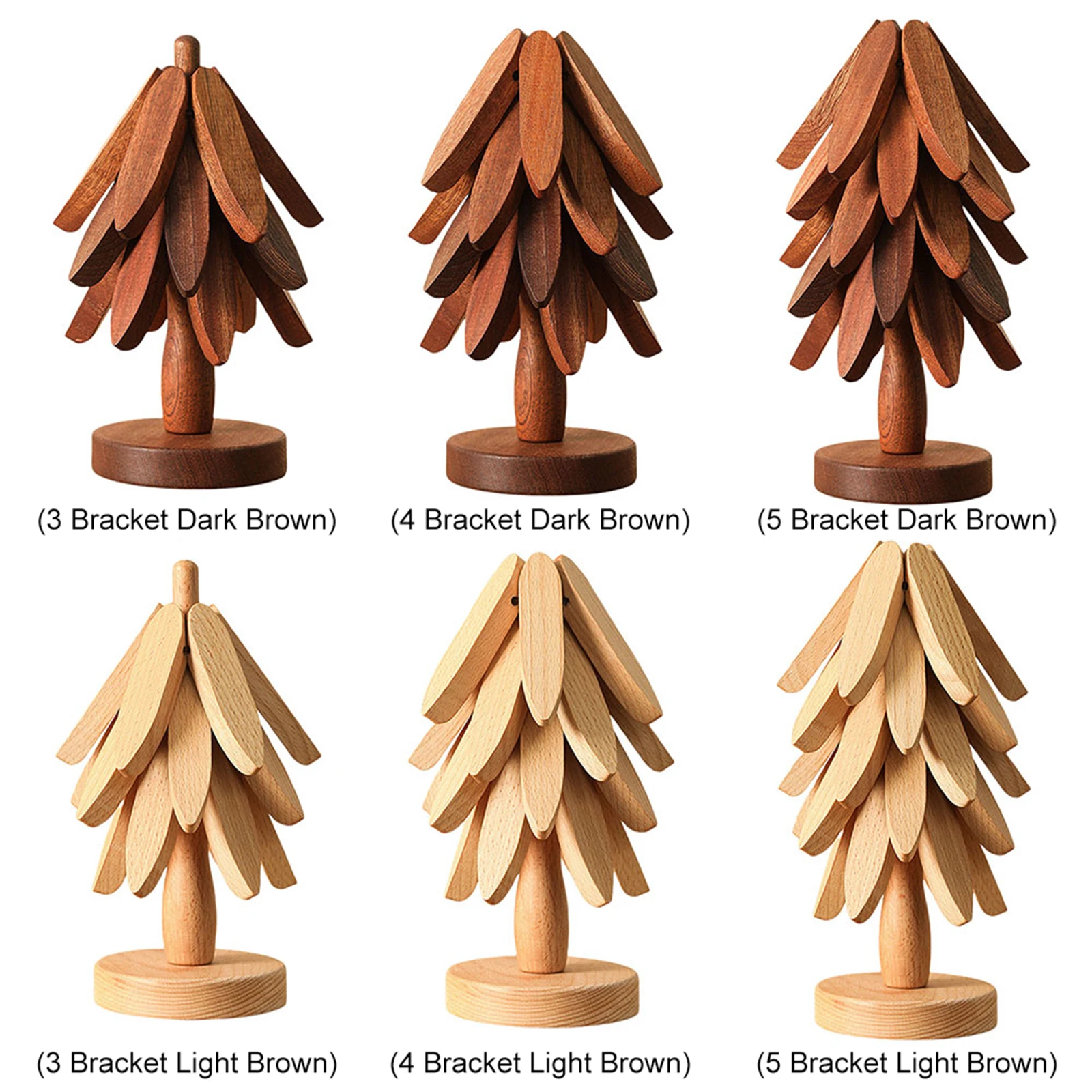 4 قطعة ركائز خشبية للأطباق الساخنة أضعاف شجرة شكل الجوز الجدول حصيرة أصحاب الحرارة معزول وسادة مجموعة الوقايات للأواني مكافحة تحرق